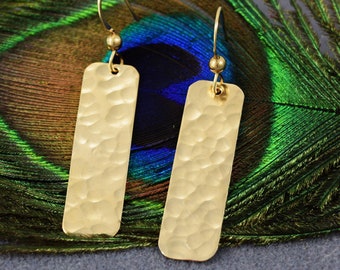 Hand Hammered 14K Gold Fill Drop Earrings