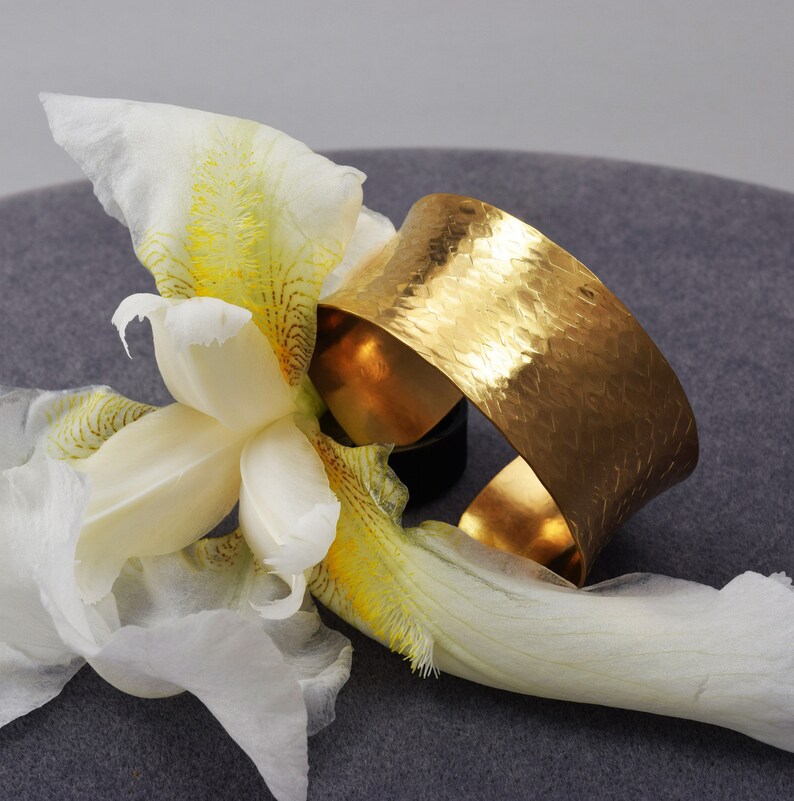 Hand Hammered 14K Gold Filled Cuff Bracelet Minimalist Artisan Wear Handmade Metal Jewelry Womens Fashion Handmade 14 K Gold USA Made