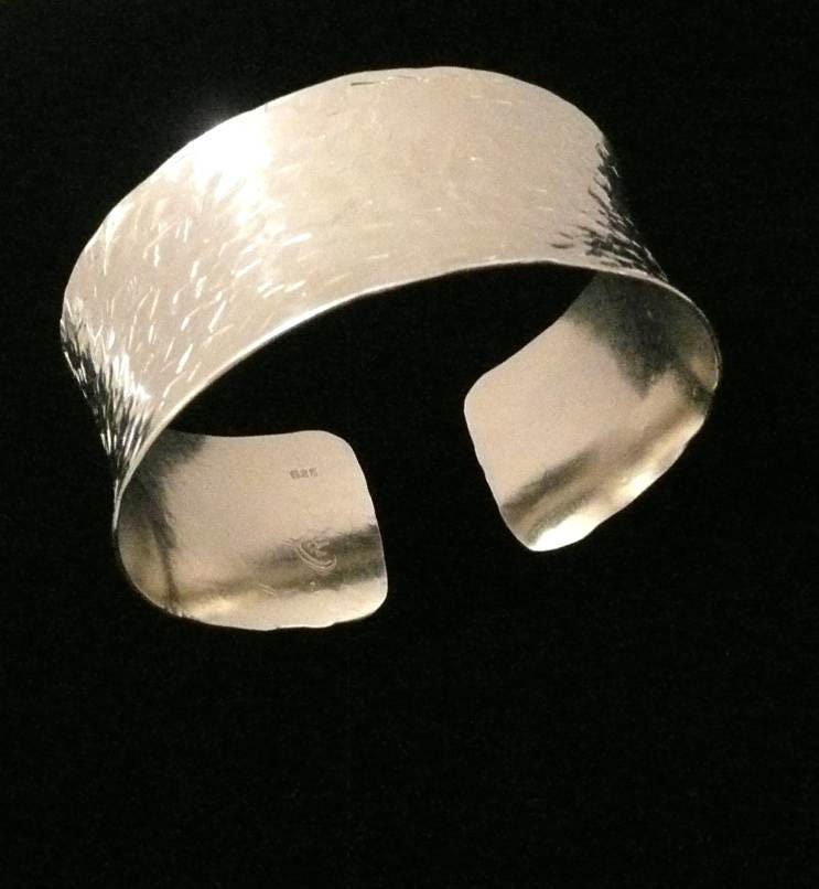 Sterling Silver Cuff Bracelet Hand Hammered | Etsy