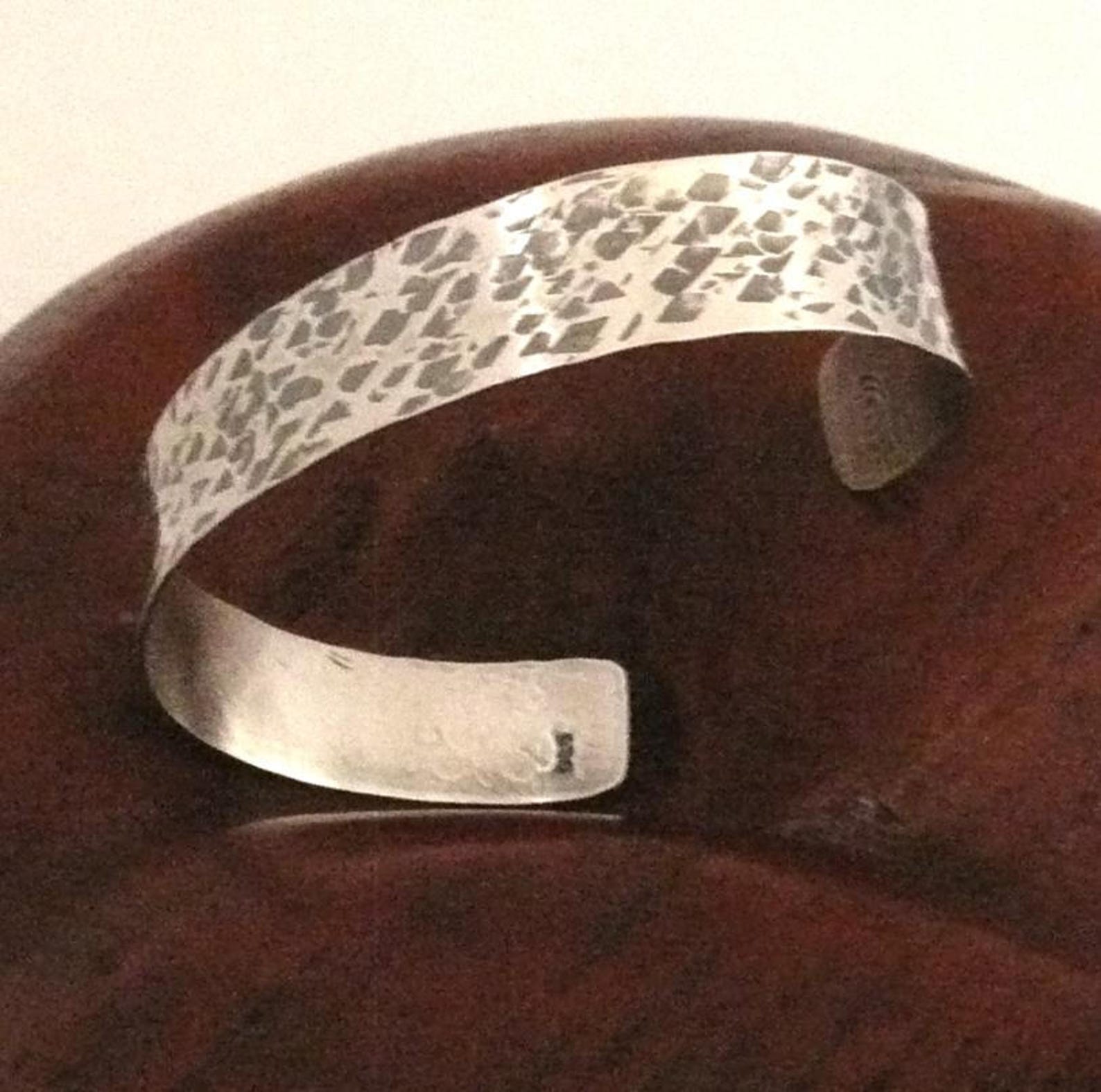 Hammered Sterling Silver Cuff Bracelet Etsy