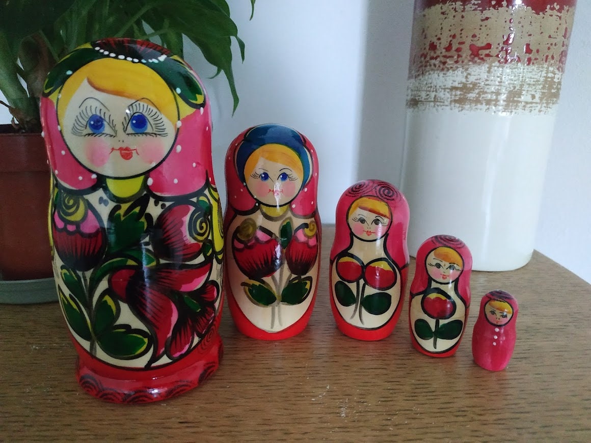 Matriochka Maïdan 15 cm, Poupée Russe, Poupées Gigogne 5 Pièces