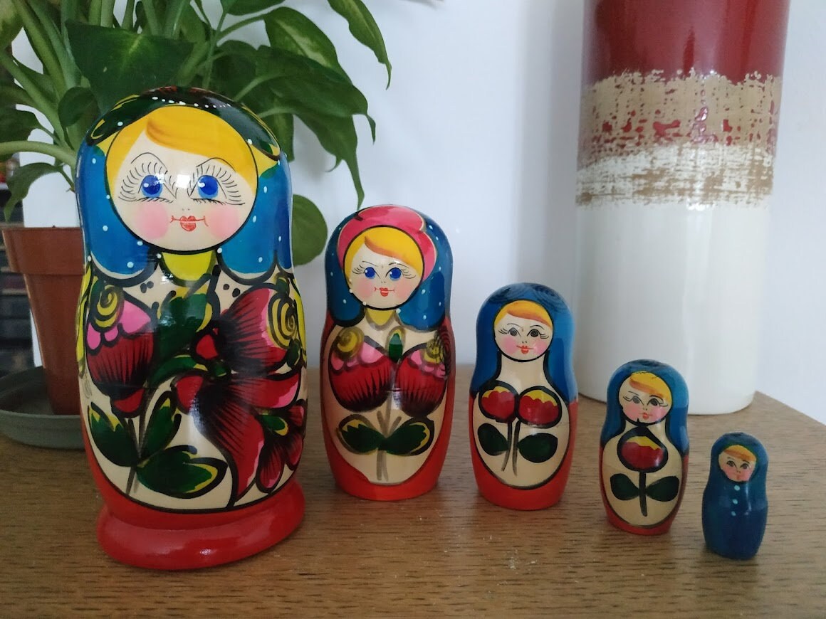 Matriochka Maïdan 15 cm, Poupée Russe, Poupées Gigogne 5 Pièces