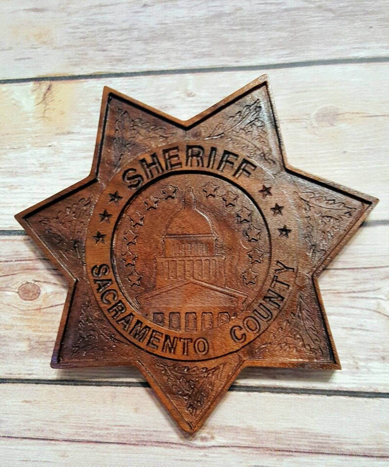 Sacramento Sheriff Plauque Retirement gift Carved. Etsy