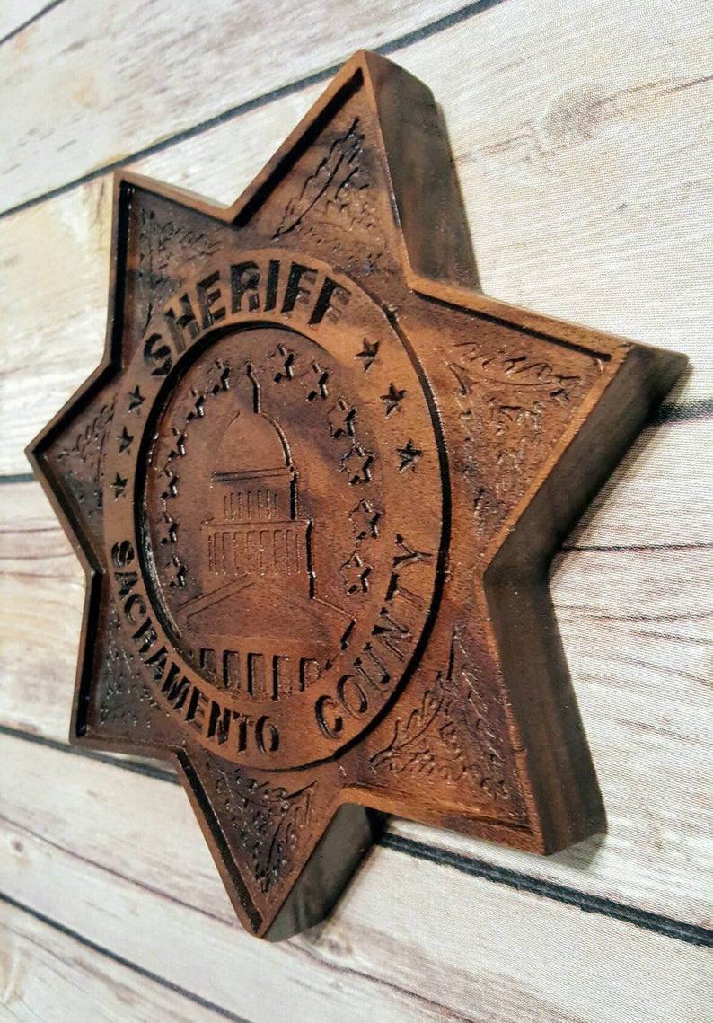 Sacramento Sheriff Plauque Retirement gift Carved. Etsy