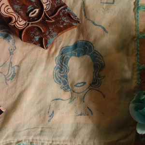 Timbre de bloc en bois Marilyn Monroe, timbre de conception de motif de tissu Monroe pour textile, céramique, artisanat en papier, cadeaux de timbre inspirés des femmes