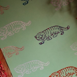 Tampon indien motif tigre pour savon, céramique, papier, tissu Tampons personnalisés de haute qualité de l'Inde