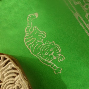 Indischer Blockdruck Stempel Tiger Muster Stempel für Seife, Keramik, Papier, Stoff hochwertige individuelle Stempel aus Indien