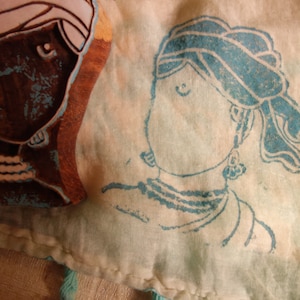 Sello de impresión de tela Rani Lakshmibai, sellos de madera textil con patrón de princesa india para impresión de bloques, regalo inspirado en personalidades famosas
