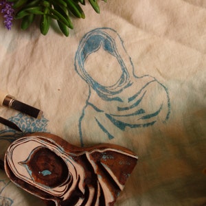 Malala Textil Muster Stempelblock aus Indien, Malala Yousafzai inspiriert Holzblockstempel für Blockdruck, Papierhandwerk, Keramikgeschenk