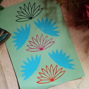 Sello de flor de Margarita, impresión en bloques de madera, jabón, cerámica, papel, tela, sellos personalizados de alta calidad de la India