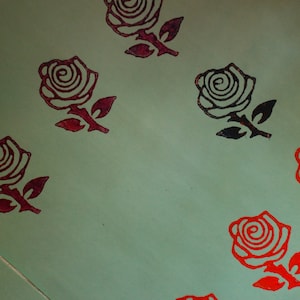 Tampon en bois à motif de roses, impression indienne, petit tampon de 1 pouce pour textile, céramique, savon, tissu, taille personnalisée, motif floral