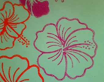 Floral block printing stamp hibiscus flower pattern stamp for soap, ceramic, paper, fabric high quality custom stamps from India