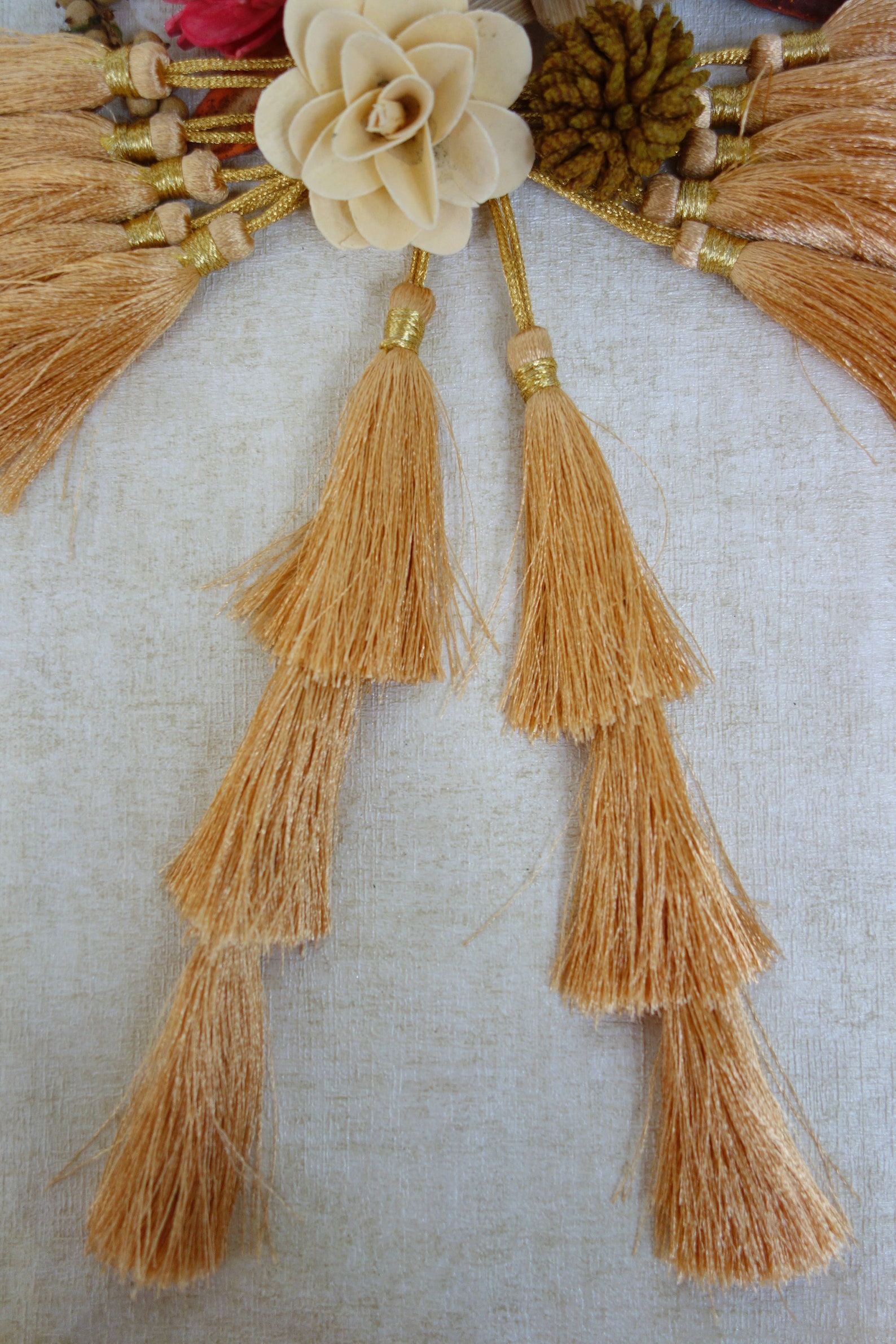 Pale Yellow Colour Tassels Set of 12 Dull Golden Colour Etsy