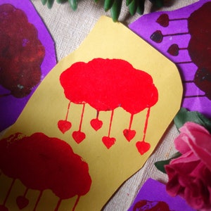 Selos de bloco de madeira de coração, suprimentos de carimbo de aniversário de casamento para artesanato DIY, cartões comemorativos, papel de embrulho, impressão de bloco de tecido
