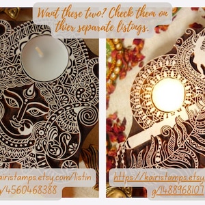 Wooden Deity Candle Holder Diya, Hand Carved Sacred Altar Votive, Pooja Room Decor, Spiritual Housewarming Gift image 14