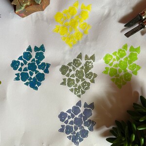 Tampon indien en bois en forme de fleur, motif printanier, savon indien en céramique, taille personnalisée, floral durable et respectueux de l'environnement, PAS POUR LES TEXTILES