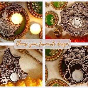 Wooden Deity Candle Holder Diya, Hand Carved Sacred Altar Votive, Pooja Room Decor, Spiritual Housewarming Gift image 2