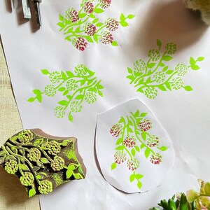 tampon floral en bois, forme de fleur à motif printanier pour céramique, savon d'Inde, taille personnalisée, durable et respectueux de l'environnement PAS POUR LE TEXTILE