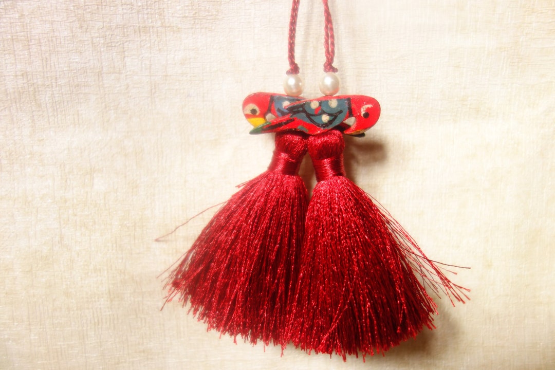 Red Colour Indian Tassel Made of Red Colour Fringes Design Etsy