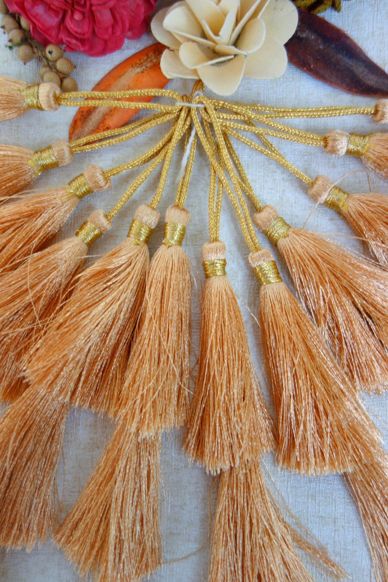 Pale Yellow Colour Tassels Set of 12 Dull Golden Colour Etsy