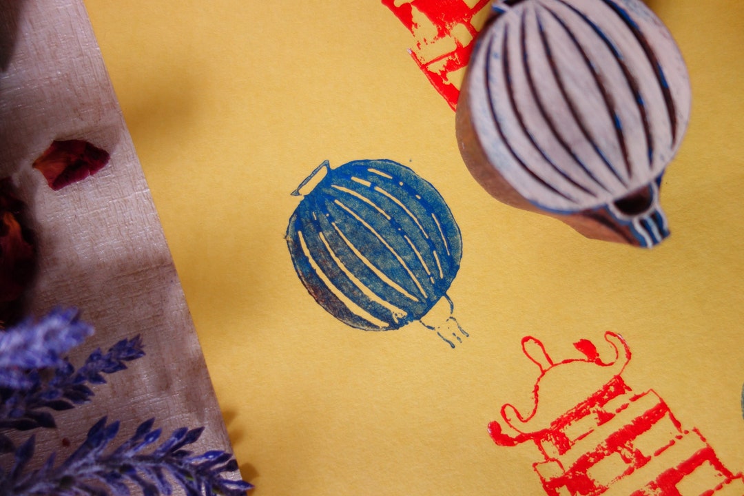 Wooden Block Printing Stamp Japanese Lantern Pattern Stamp for Soap