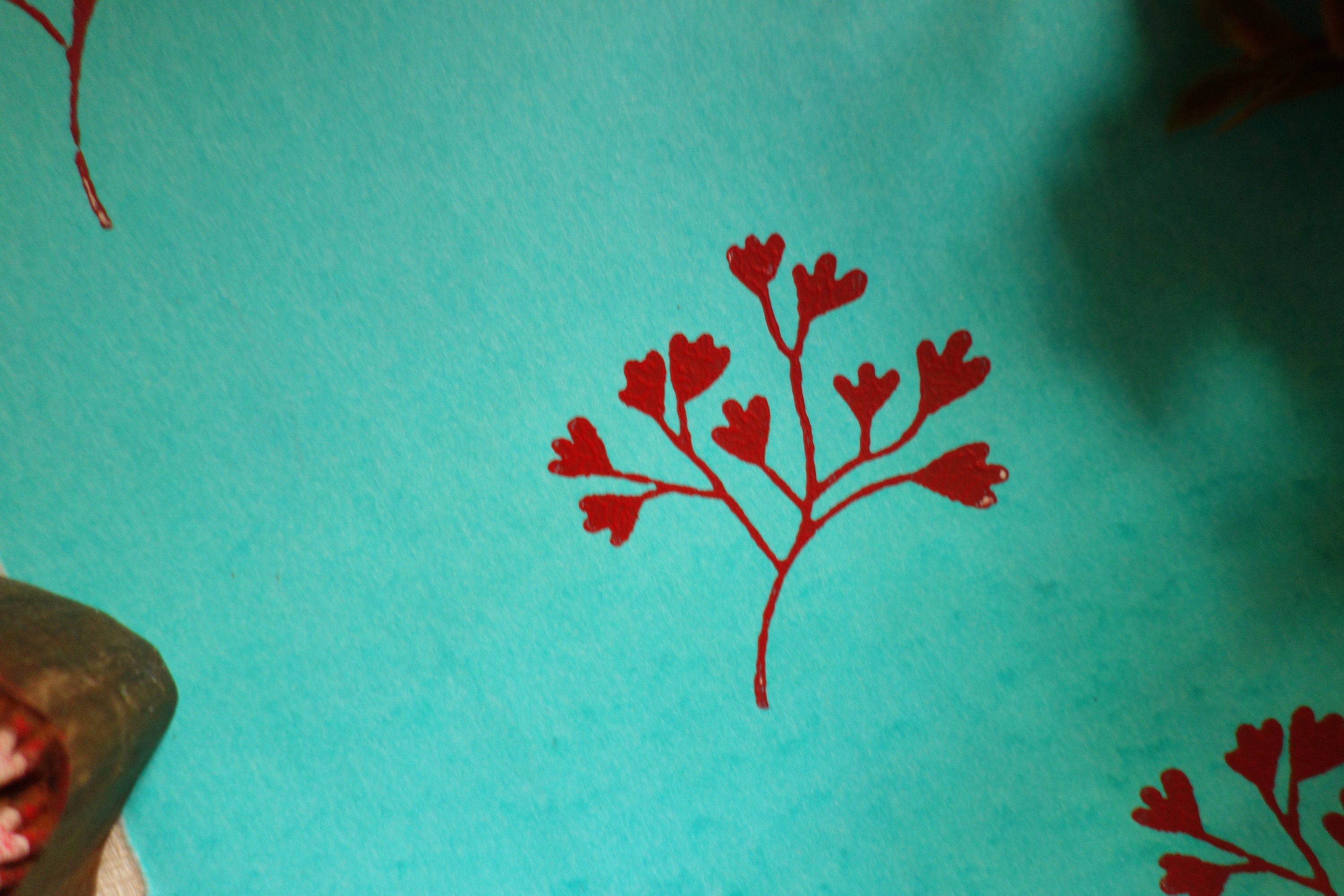 abstract leaves pattern stamp printing, leaf filler pattern stamp for textile, ceramic, soap, 2 inch long, custom stamp, block printing