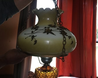 1930’s Hanging Light/ Large Vintage Hanging Light with Beautiful Glass Globes/ Inv.#1771