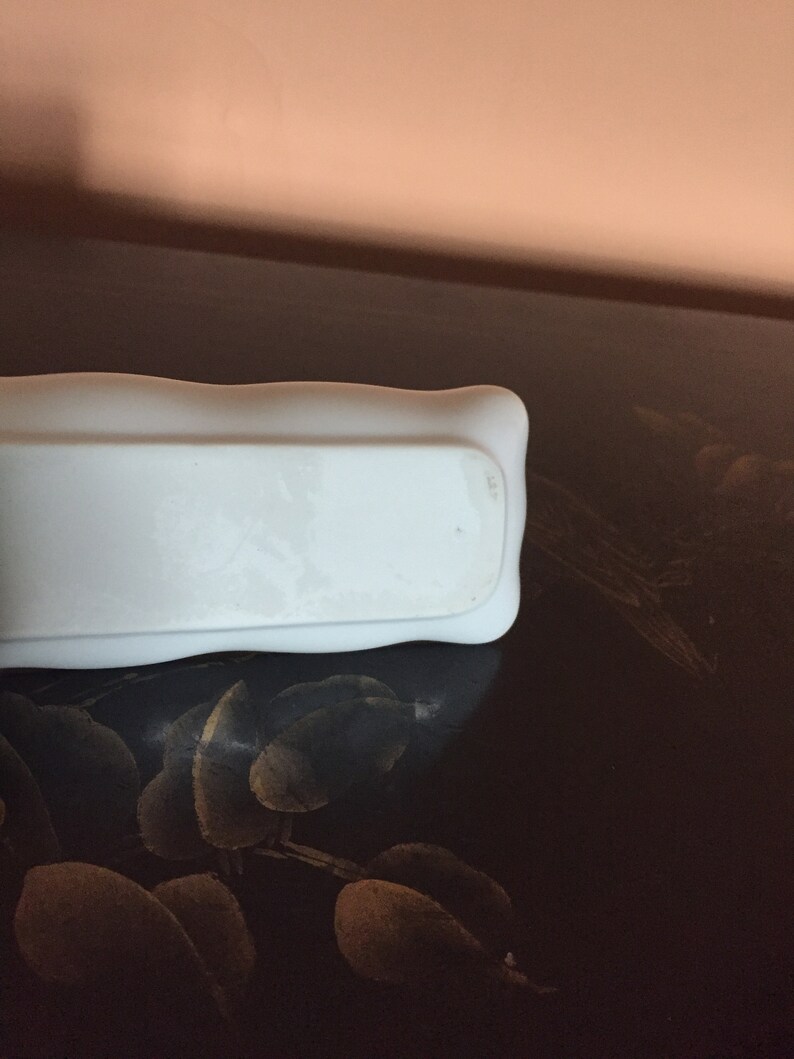 Vintage Lefton Floral Design Tray Small Rectangular Tray Dresser Tray Trinket Dish Inv.#1374