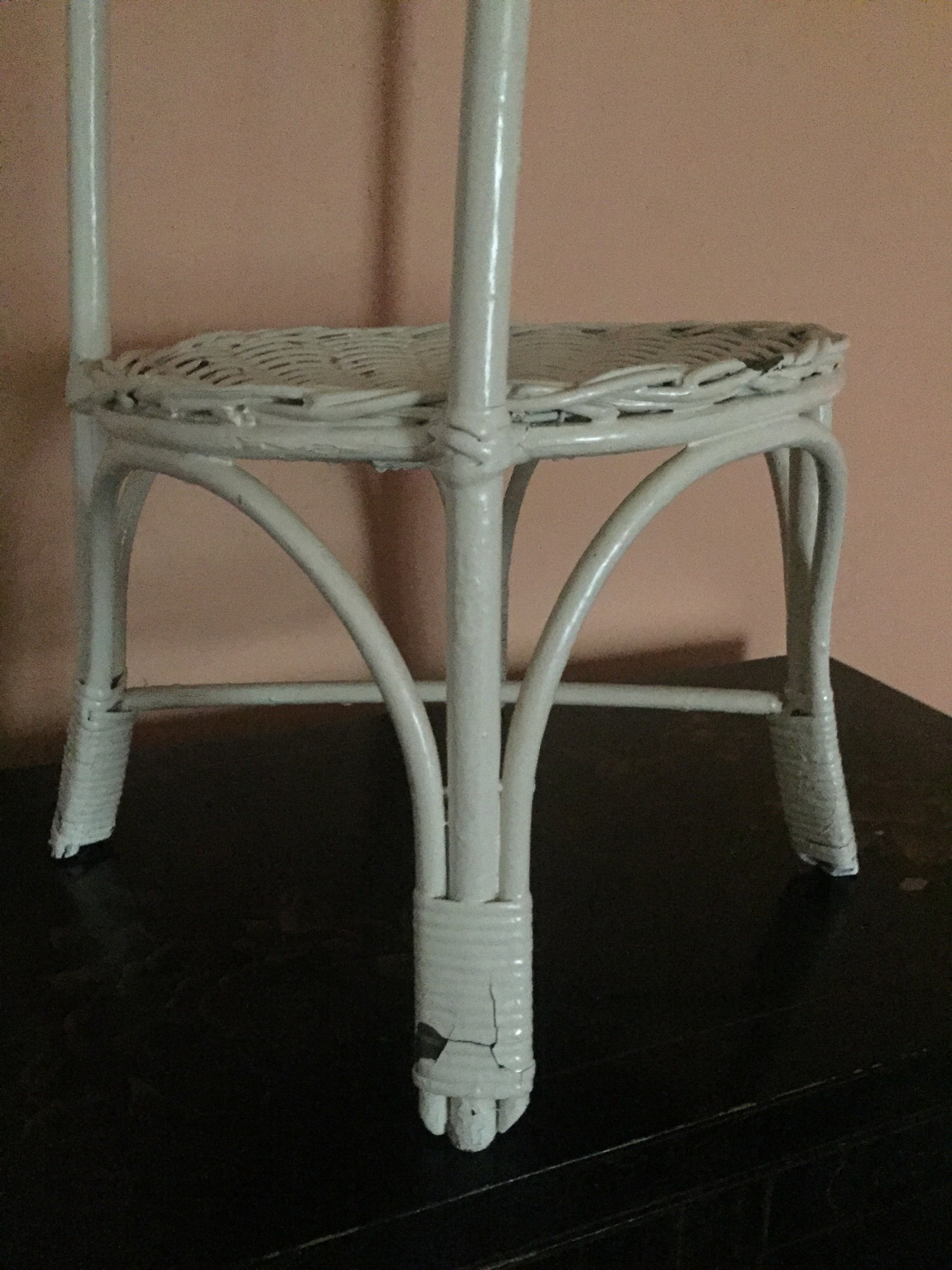 Vintage Wicker Stand/ Aged White Wicker 3 Tier Stand/ 3 Etsy