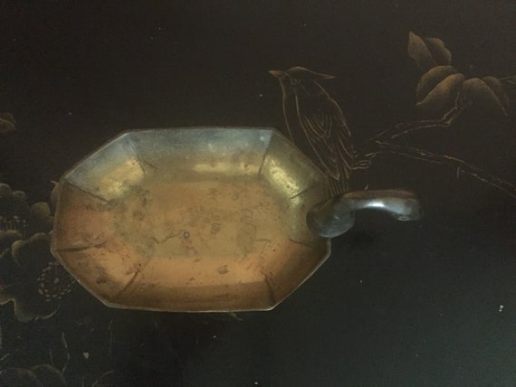 Vintage Solid Brass Swan Trinket Dish/ Mid Centur… - image 2