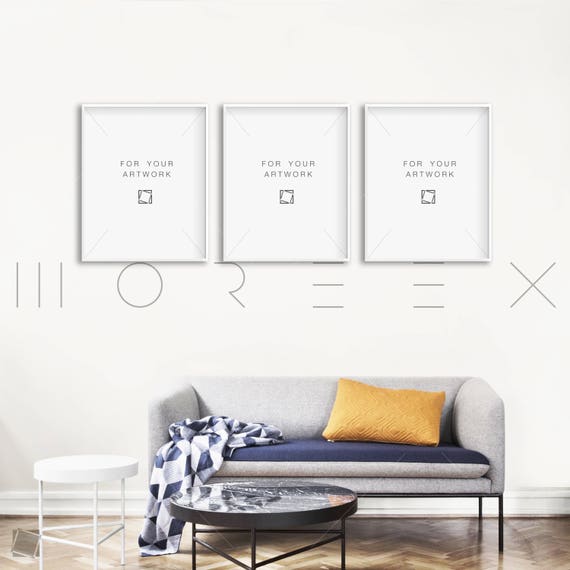 Download Three 16x20 Digital Vertical Black Frames Mockup Digital Etsy PSD Mockup Templates