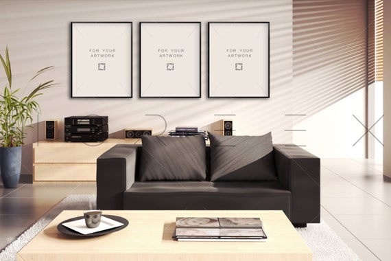 Three 8x10 Digital Vertical Black Frames Mockup Digital Etsy