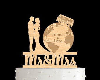 Travel wedding cake topper,Travel cake topper,Travel wedding topper,Mr Mrs travel cake topper,Travel theme topper,World map cake topper,38