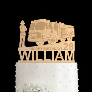 Firefighter cake topper birthday,custom firetruck cake topper,fireman cake topper birthday,retirement cake topper,birthday cake decor,218