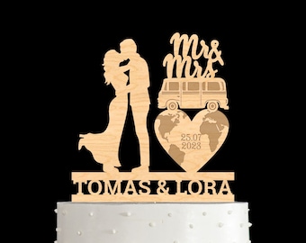 Travel cake topper,Travel cake topper wedding,Travel Mr Mrs topper,Destination wedding topper,Travel bride groom topper,World cake topper,39