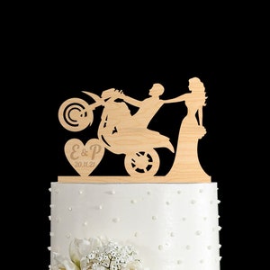 Custom dirt bike biker mr and mrs wedding cake topper,dirt bike party wedding initials mr mrs topper,dirtbike cake motorcycle topper,548
