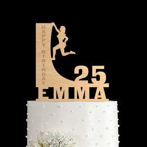 Birthday Cake Topper, Climbing Cake Topper, Name Cake Topper, 25th Birthday Cake Topper, 30th Birthday Gift for Her, Custom Cake Topper, 507
