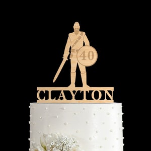 Viking birthday cake topper,Custom birthday cake topper name,Viking theme cake topper,Knight cake topper,boy birthday barbarian topper,814