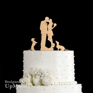Wedding Cake Topper, Dachshund Cake Topper, Dog Cake Topper, Mr and Mrs Cake Topper with dogs, Custom Cake Topper, Acrylic Cake Topper, 711