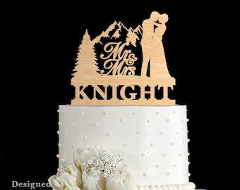 Adorno para tarta de montaña, adorno para tarta de boda, adorno para tarta de árbol, adorno para tarta personalizado, adorno para tarta de acrílico, regalo de boda, adorno para tarta rústico, 135