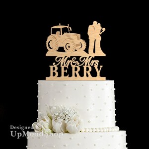 Wedding Cake Topper, Tractor Cake Topper, Farmer Cake Topper, Rustic Cake Topper, Custom Cake Topper, Wedding Gift, Acrylic Cake Topper, 151