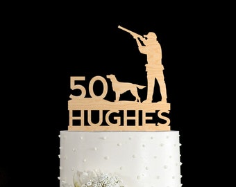 Hunter birthday cake topper, Hunting custom birthday topper name dog, Happy birthday hunting cake topper with dog, Hunter cake topper, 504