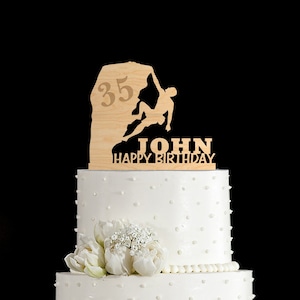 Climbing birthday cake topper, Rock climbing cake topper, Man climber birthday topper,  Rock climber cake topper, Happy birthday topper, 4