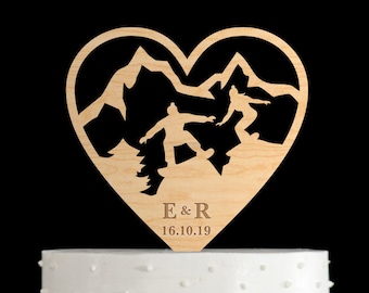 Snowboard couple cake topper,snowboard cake topper,snowboard cake toppers,Snowboard,snowboarding,snowboarding topper,unique cake topper,817