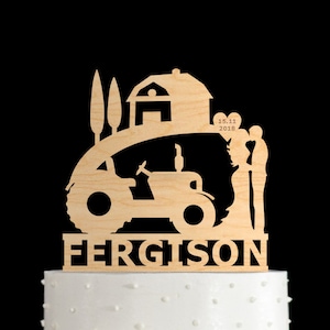 Farmer cake topper,tractor cake topper,country wedding cake topper,farmer wedding cake topper,Cake Toppers For Wedding,cake topper,779