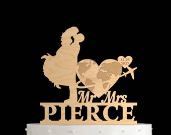 Travel wedding cake topper,Travel cake topper,travel wedding cake,travel wedding,travel themed cake topper,wedding cake topper,707