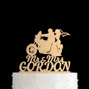 Topper De Gateau De Mariage De Motard Topper De Gateau De Etsy