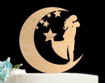 Moon wedding cake topper,Moon cake topper,star cake topper,wedding cake topper,moon cake topper wedding,cake topper,cake topper wedding,578