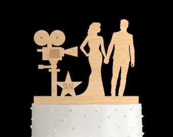 Movie wedding bride and groom cake topper,movie inspired mr and mrs cake topper,movie fan wedding cake topper,movie theme wedding topper,262