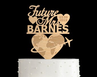 Travel bridal shower cake topper,travel wedding miss to mrs cake topper,from miss to mrs travel cake topper,soon to be mrs cake topper,266